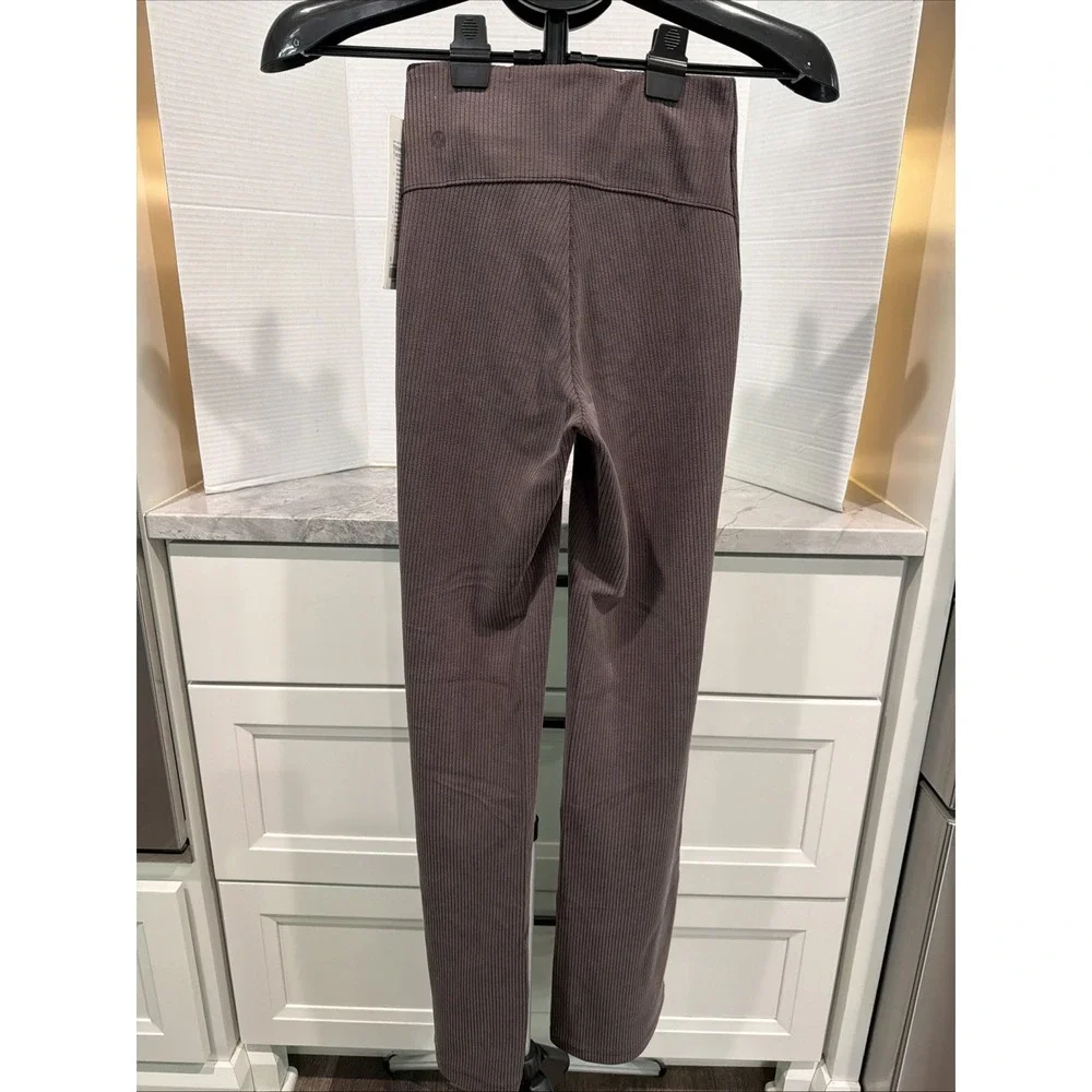 Lululemon Ribbed Softstreme Flared Pant Regular NWT Size 0 LW5GVKS Espresso ESPR